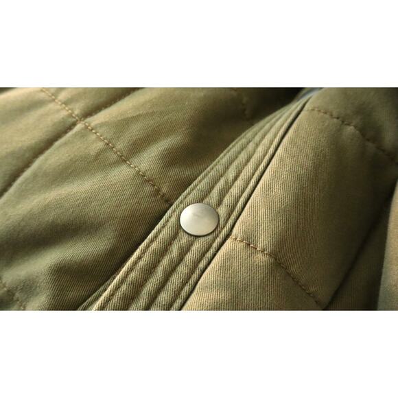 FOSSIL Vintage Y2K Green Quilted Canvas Barn Chore Jacket Fall Snap Medium - Picture 6 of 9